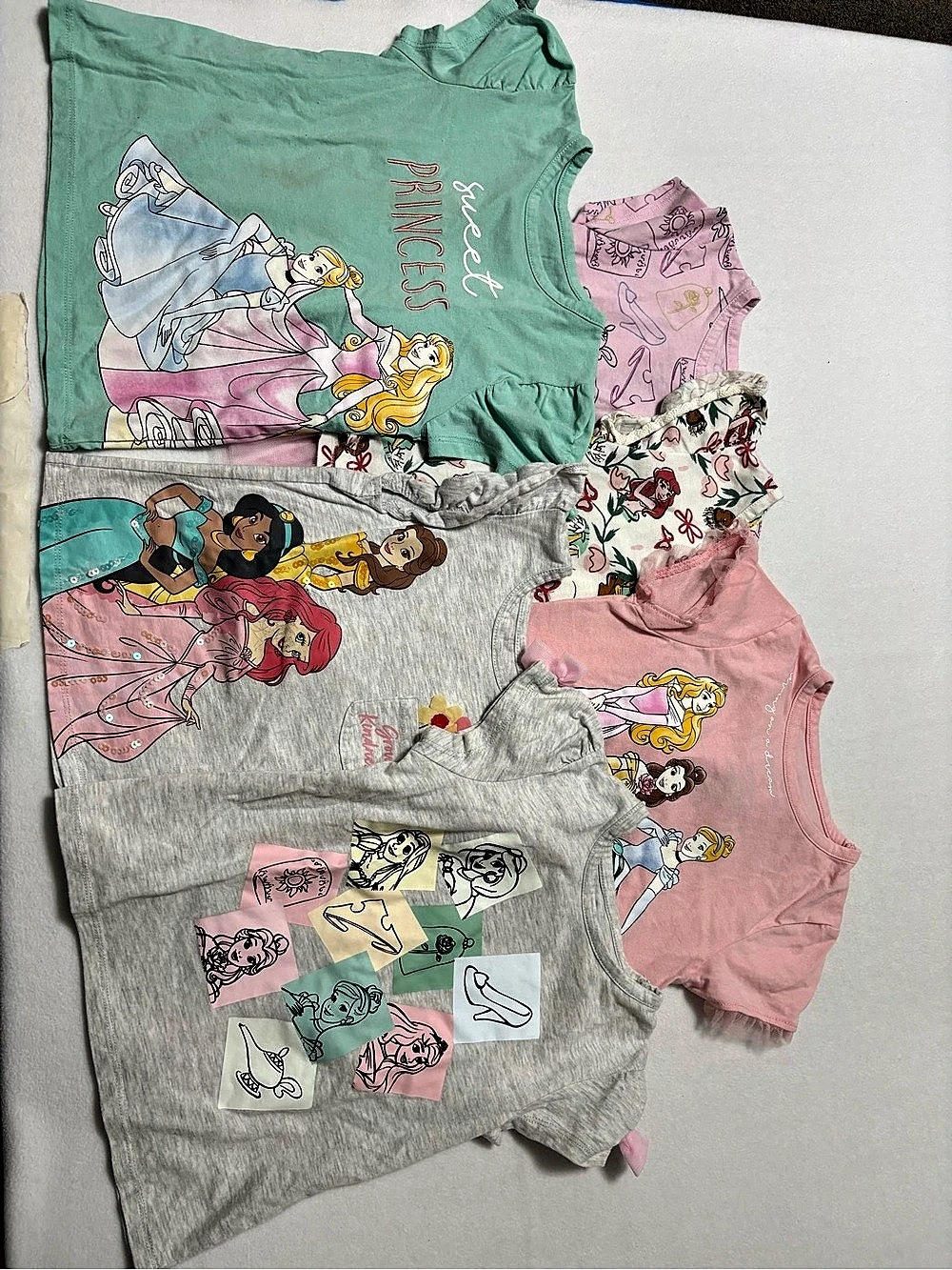 Disney Princess Girls Size 5 Top  6 Lot